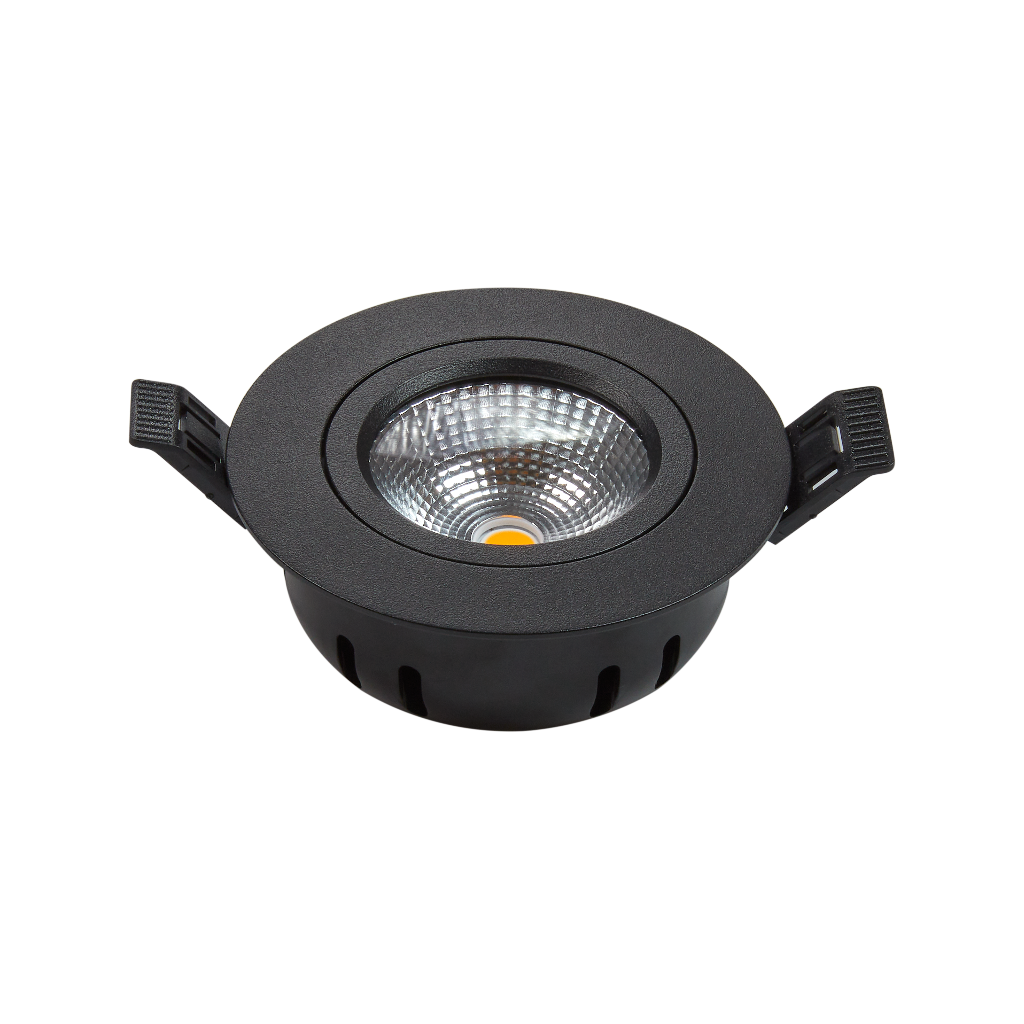 Betek Korona downlight, i sort. Foto.
