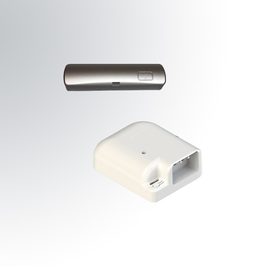 Bilder viser sensor og stikk av komfyrvakt. Her er sensoren sølv-farget. Foto.