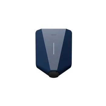 Elbilladerer Easee Charge Up i fargen mørk blå. Foto.