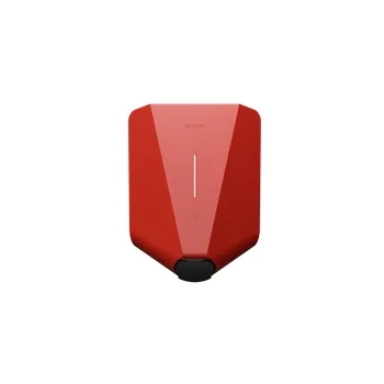 Elbilladerer Easee Charge Up i fargen rød. Foto.