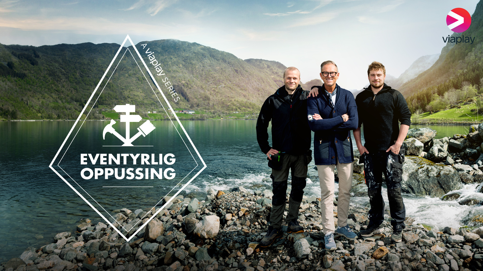 Programlederne i Eventyrlig Oppussing; Runde Strandenes, Halvor Bakke og Isak Dreyer