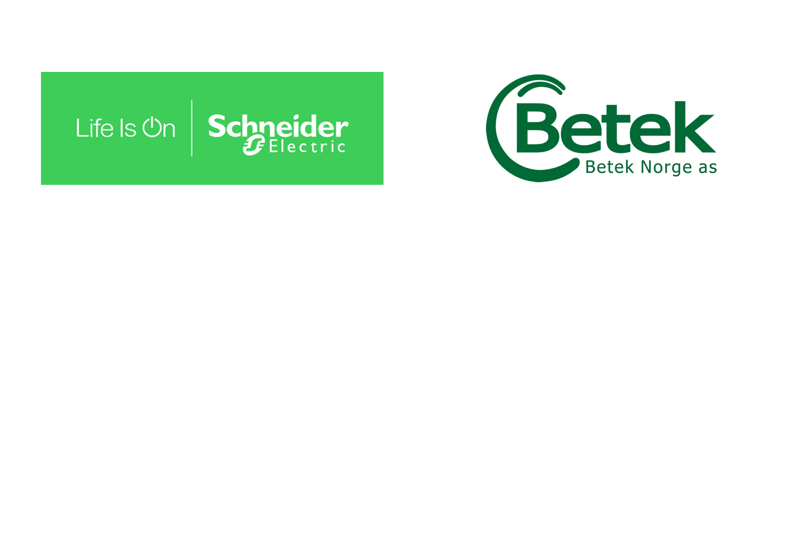 Logo for Schneider Electric og Betek Norge. Grafikk.