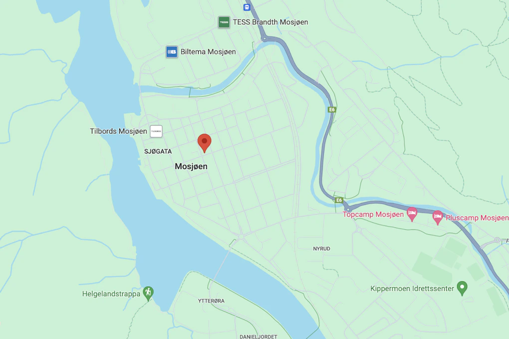 Sinus Mosjøen Kirkegata 22 8665 Mosjøen. Skjermbilde.