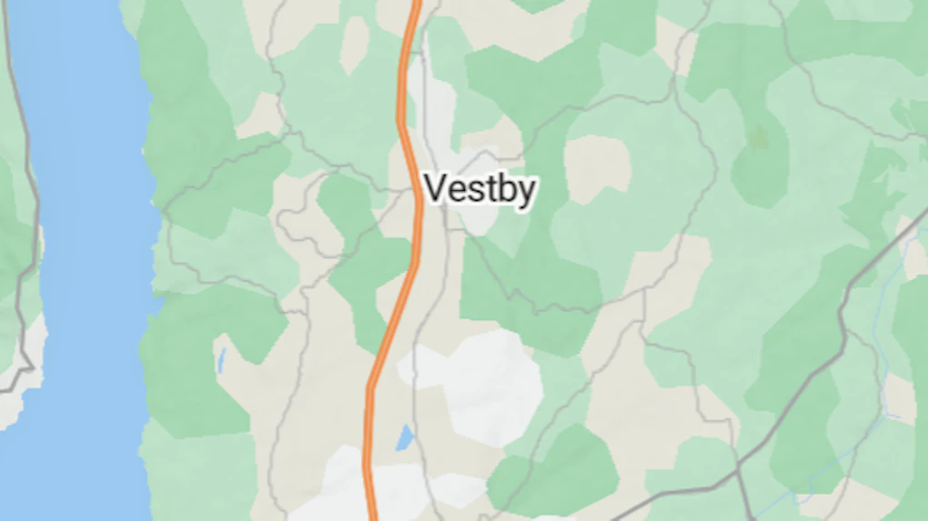 Kart som viser Vestby. Grafikk.