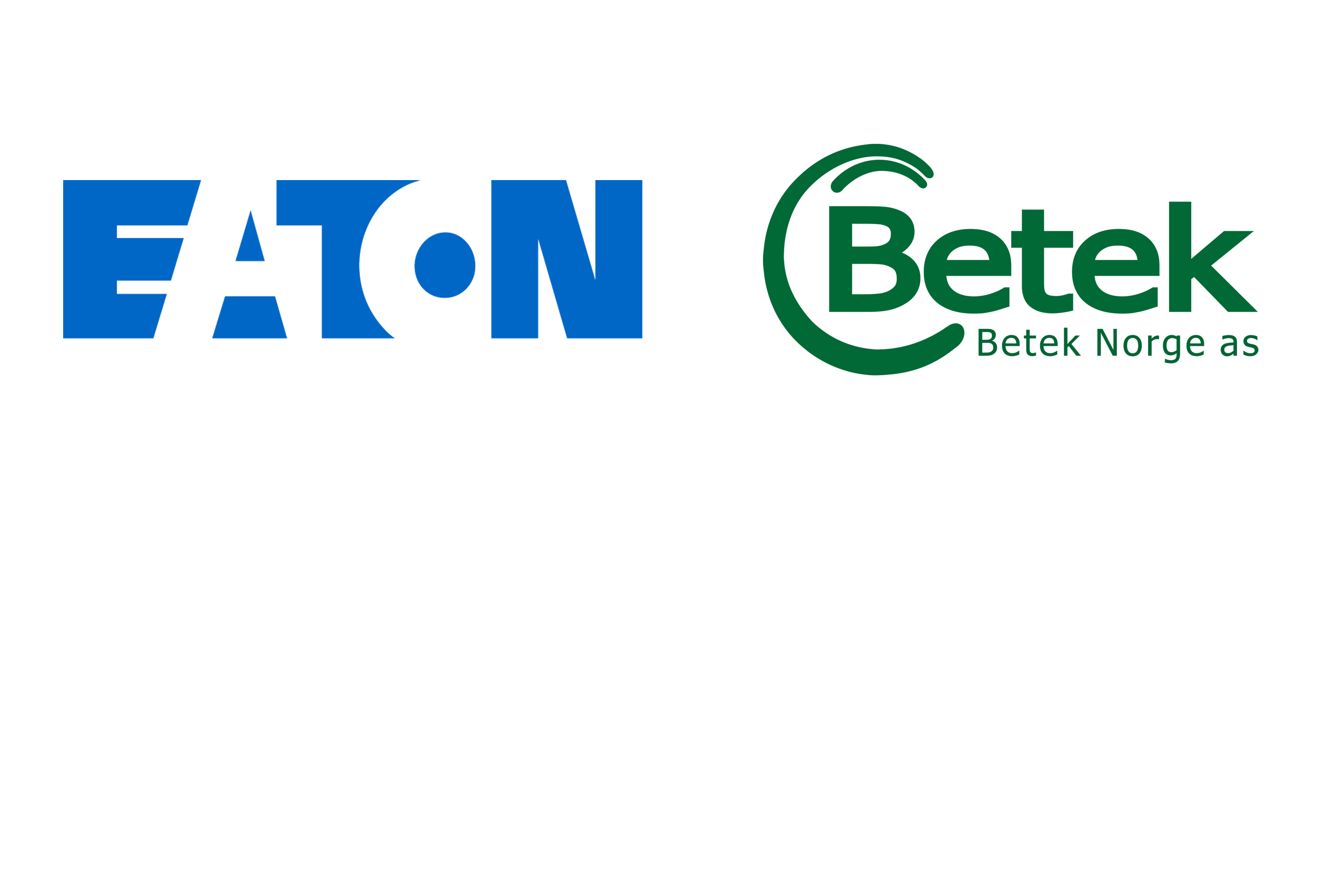 Logoene til Eaton og Betek Norge. Grafikk.